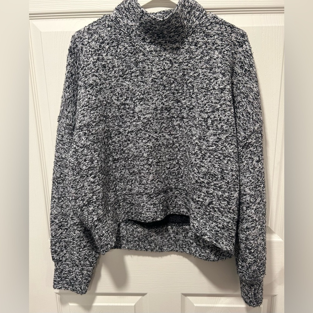 Aerie Offline Black and White Cowl Neck Sweater